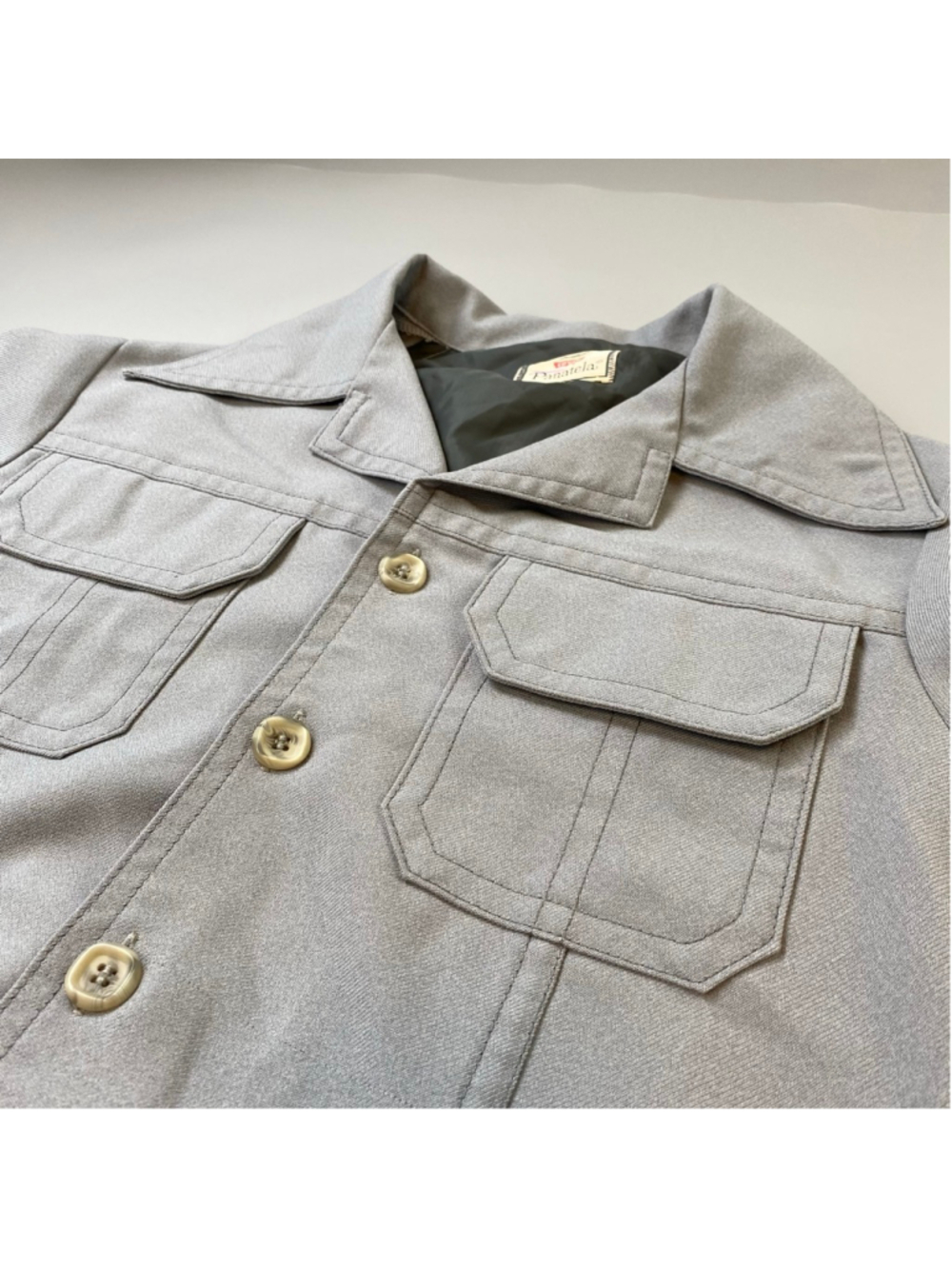 Vintage Levi's Panatela Shirt Jacket Men’s Large Grey 70s Leisure Suit Retro